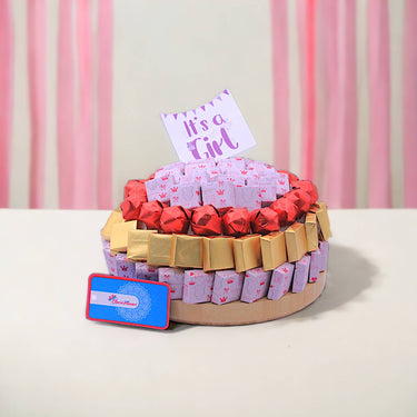 It's A Girl Chocolate Arrangement, Assorted Chocolates, Beautiful Tray, 1.2kg